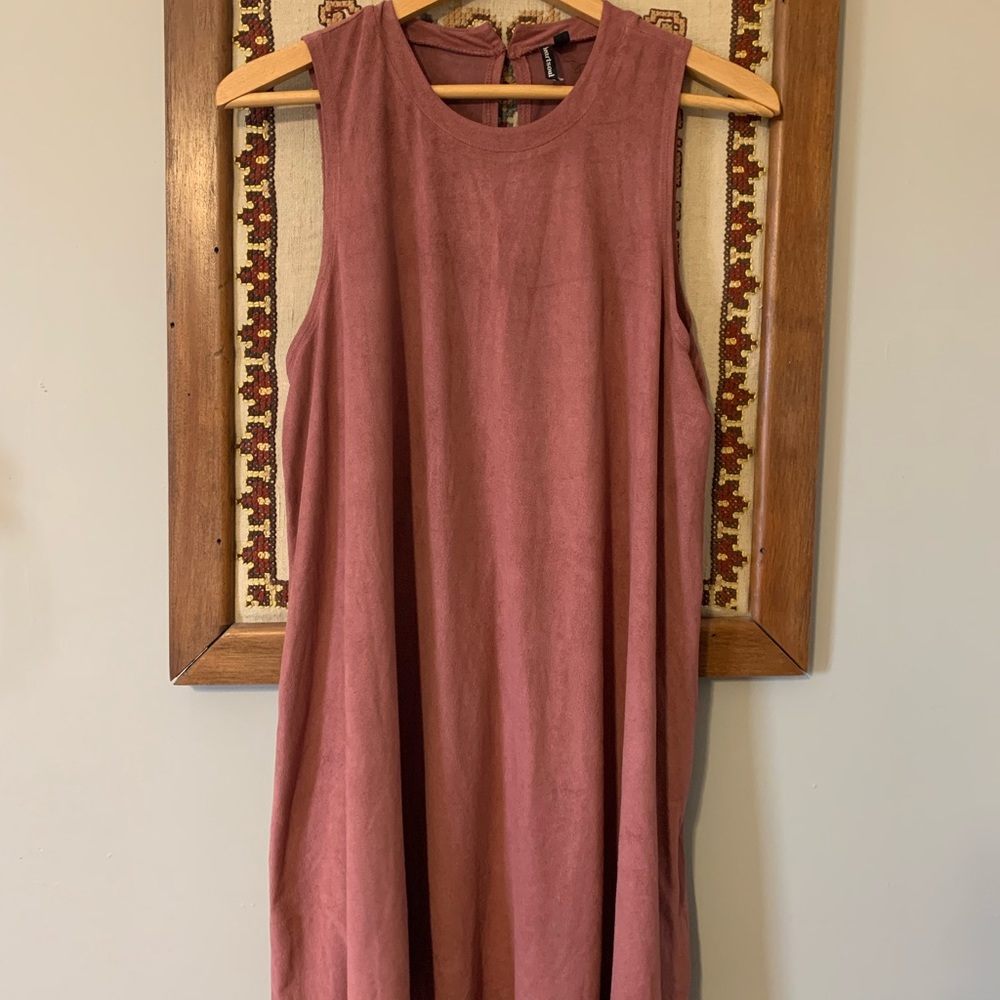 Flowy mauve suede dress